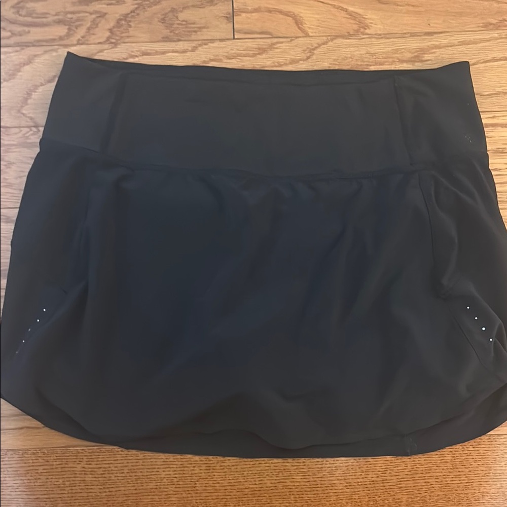 Black Athletic Skort with Subtle Stud Detail